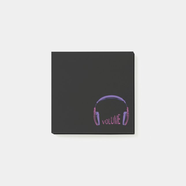 Headphones Volume up Post-it Notes (Front)