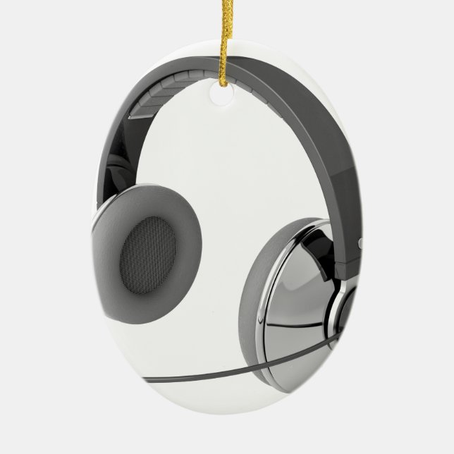 Headphones with mic ceramic ornament (Front)