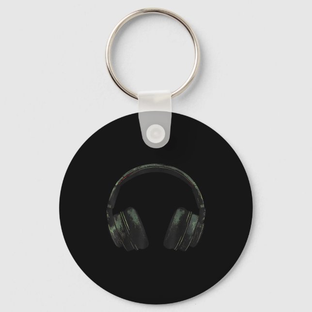 Headphones With Sunset Relaxed Music Headphones Mu Keychain (Front)