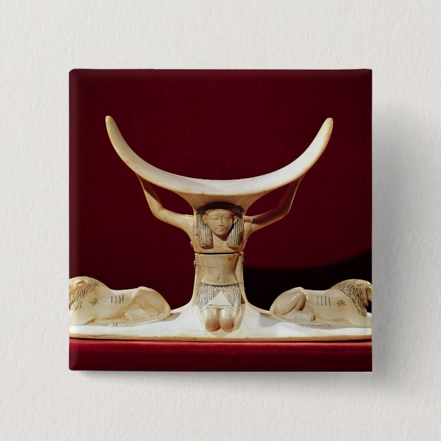 Headrest with Shu, the Egyptian God of the Air 2 Inch Square Button (Front)