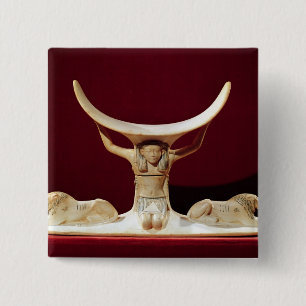 Headrest with Shu, the Egyptian God of the Air 2 Inch Square Button