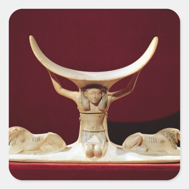 Headrest with Shu, the Egyptian God of the Air Square Sticker (Front)