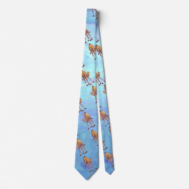 Heads and Tails Camel Pattern on Blue Tie (Front)