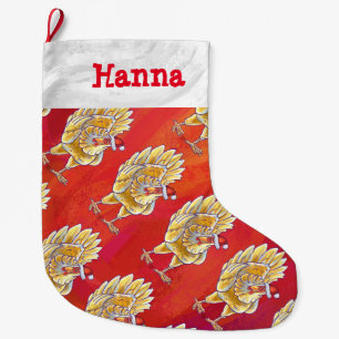 Heads and Tails Chicken Pattern Christmas Large Christmas Stocking