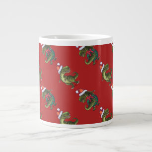 Heads and Tails Festive TRex Pattern Large Coffee Mug