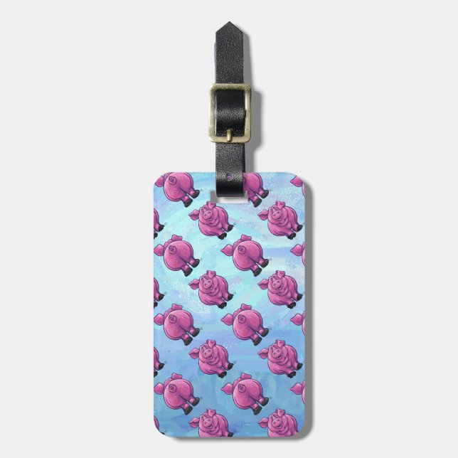 Heads and Tails Pig Pattern Luggage Tag (Front Vertical)