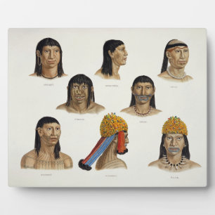 Heads of South American Indians, from 'Travels in Plaque
