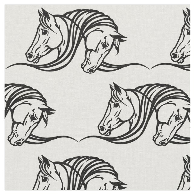 heads of two horses fabric (Close Up)