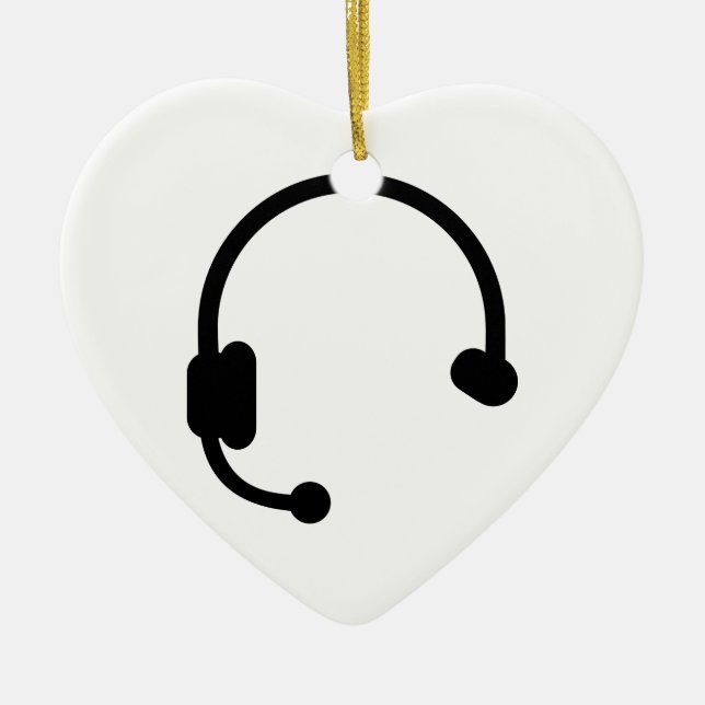 Headset headphones ceramic ornament (Front)