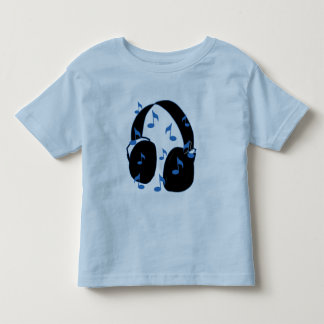 Headset with Musical Notes for Baby in Blue Toddler T-shirt