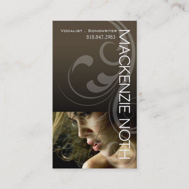 Headshot for Vocalist Songwriter Singer Business Card (Front)