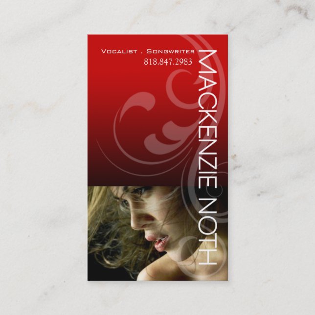 Headshot for Vocalist Songwriter Singer Business Card (Front)