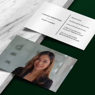 Headshot Minimalist Elegant Simple Professional Business Card