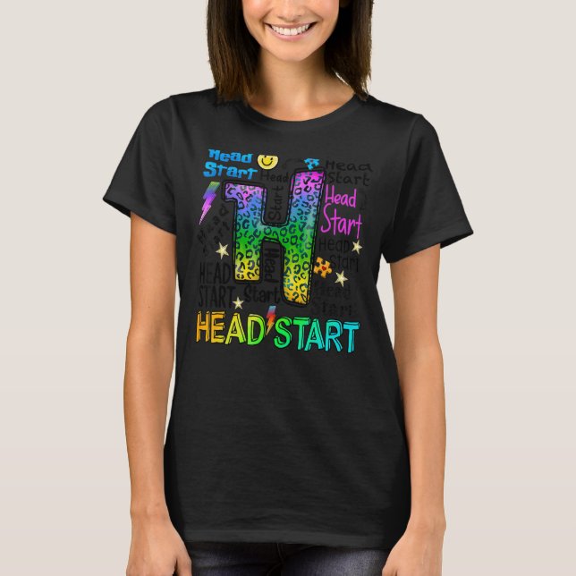 Headstart Typography Early Childhood Edu Back To S T-Shirt (Front)