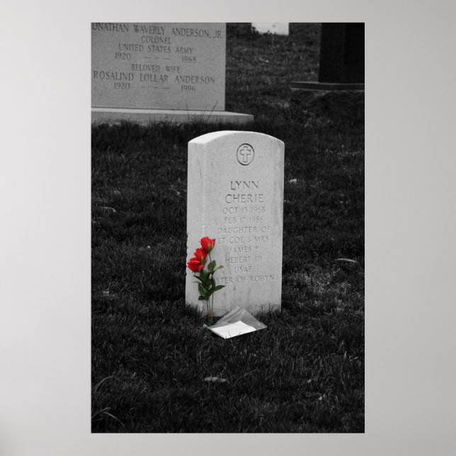 Headstone at Arlington Cemetary Washington, D.C. Poster (Front)