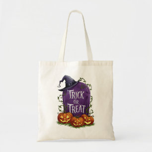 Headstone & Jack-o'-Lanterns Trick or Treat Bag