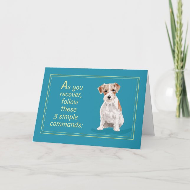 Heal and Get Well After Surgery Dog Jack Russell T Card (Front)