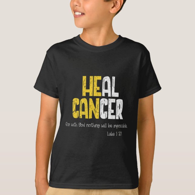 Heal Cancer Childhood Cancer Awareness  T-Shirt (Front)