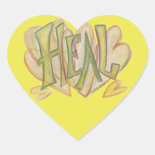 Heal Hearts Word Art Inspirational Sticker Decals