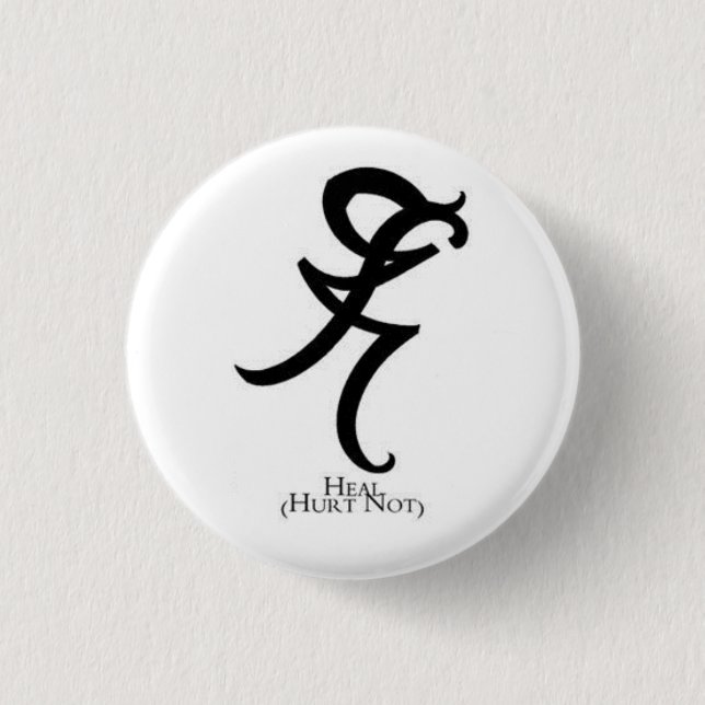 Heal Rune Mortal Instruments 1 Inch Round Button (Front)
