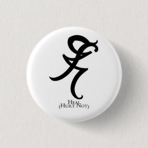 Heal Rune Mortal Instruments 1 Inch Round Button