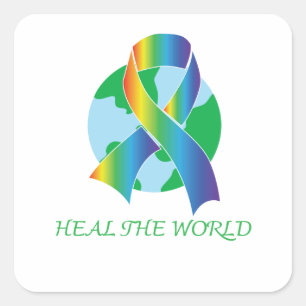 Heal The World Square Sticker