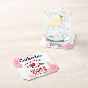 Heal with Hugs & Kisses I Doctor's Stethoscope Paper Coaster