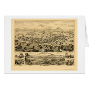 Healdsburg, carte panoramique de CA - 1876