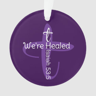 Healed Bible Verse Christian Christmas Cross Ornament