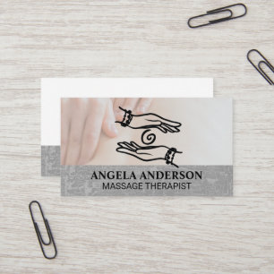 Healer Hands Logo   Massaging   Day Spa Business Card