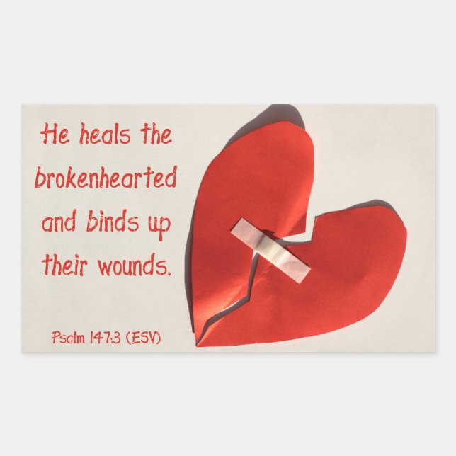 Healer of Broken Hearts Psalm 147:3 Scripture Art Sticker (Front)