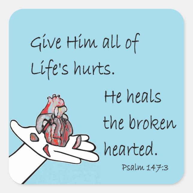 Healer of Broken Hearts Square Sticker (Front)