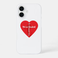Healing Bible Verse Red Heart Cross Simple White