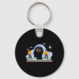 Healing Brain Mental Health Awareness Prevent Suic Keychain