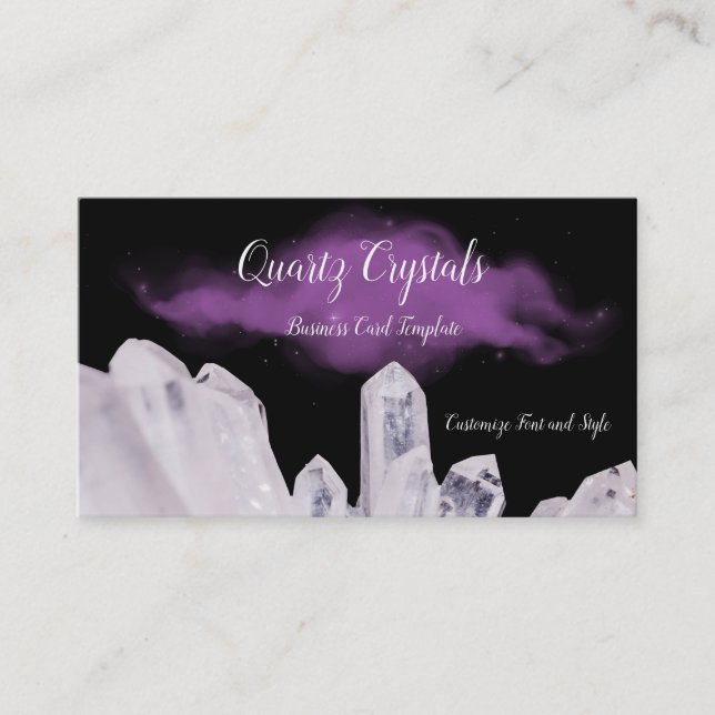 Healing Crystals-Mineral Quartz Crystals Business Card (Front)