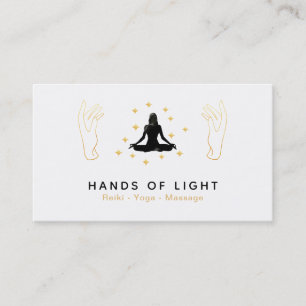 *~* Healing Energy Hands Woman Lotus Pose Business Card