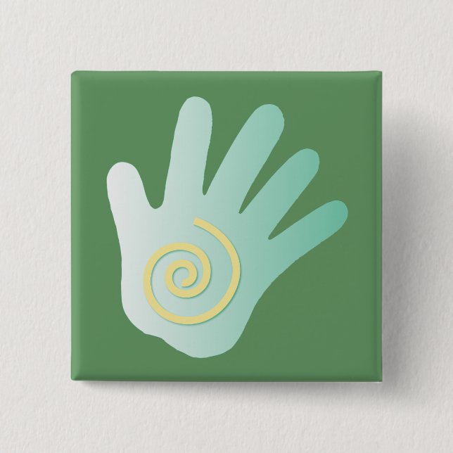 Healing Hand 2 Inch Square Button (Front)