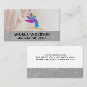 Healing Hand Logo   Massage Therapy Session Business Card