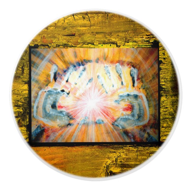 Healing Hands Ceramic Knob (Front)