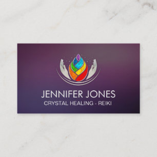Healing Hands - Chakras - Lotus Petal Business Car Business Card