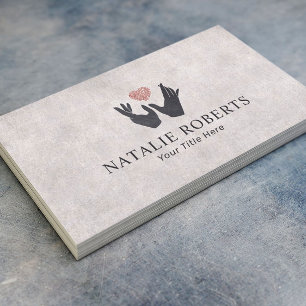 Healing Hands & Heart Vintage Massage Therapy Business Card