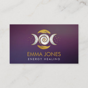Healing hands - Triple Moon - Pearl and Gold Business Card