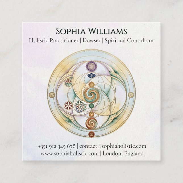 Healing Harmony Radionics Symbol  Square Business Card (Front)