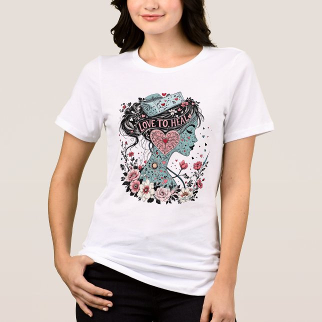 Healing Heart Nurse Tri-Blend Shirt (Front)