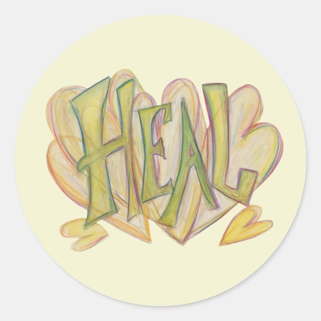 Healing Heart Word Art Inspirational Sticker Decal (Front)