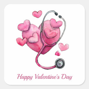 Healing Hearts Valentine Design Square Sticker