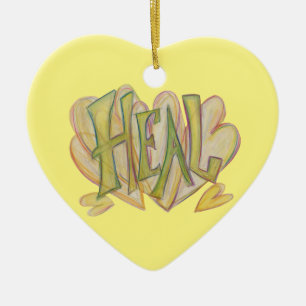 Healing Hearts Word Art Holiday Gift Ornaments