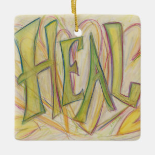 Healing Hearts Word Art Holiday Gift Ornaments