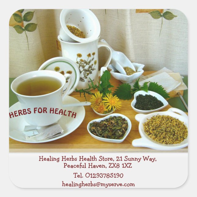 Healing Herbs Health Store Square Sticker (Front)