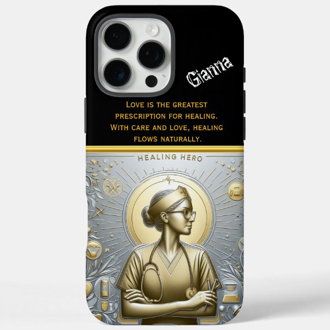 Healing Hero: A Nurse Practitioner in Golden Light Case-Mate iPhone Case (Back)